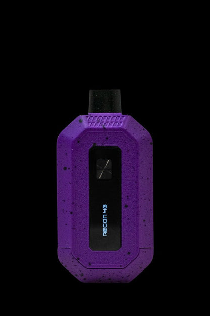 Purple cannabis vape pen with digital display.