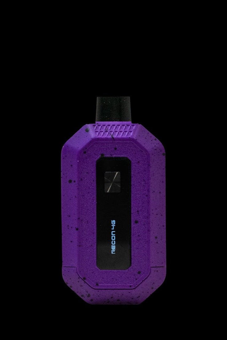Purple cannabis vape pen with digital display.