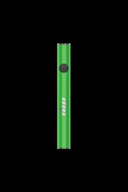 Green cannabis vape pen isolated on a black background.