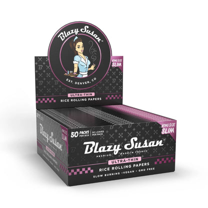 Blazy Susan Ultra Thin Rice Rolling Papers - Display Box