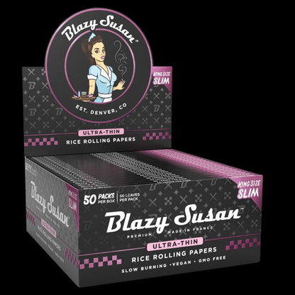 Blazy Susan Ultra Thin Rice Rolling Papers - Display Box
