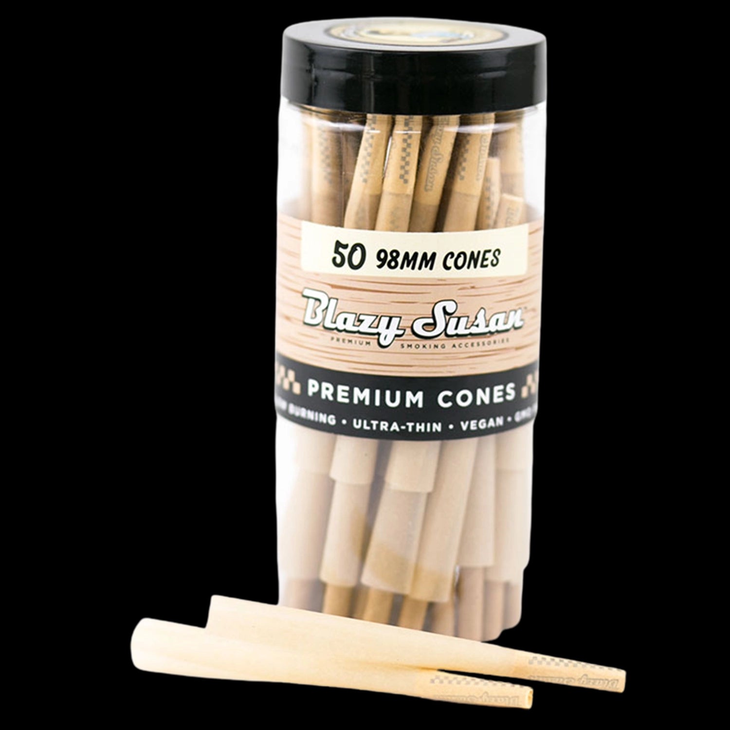 Blazy Susan 98mm Unbleached Pre Rolled Cones - 50 Count