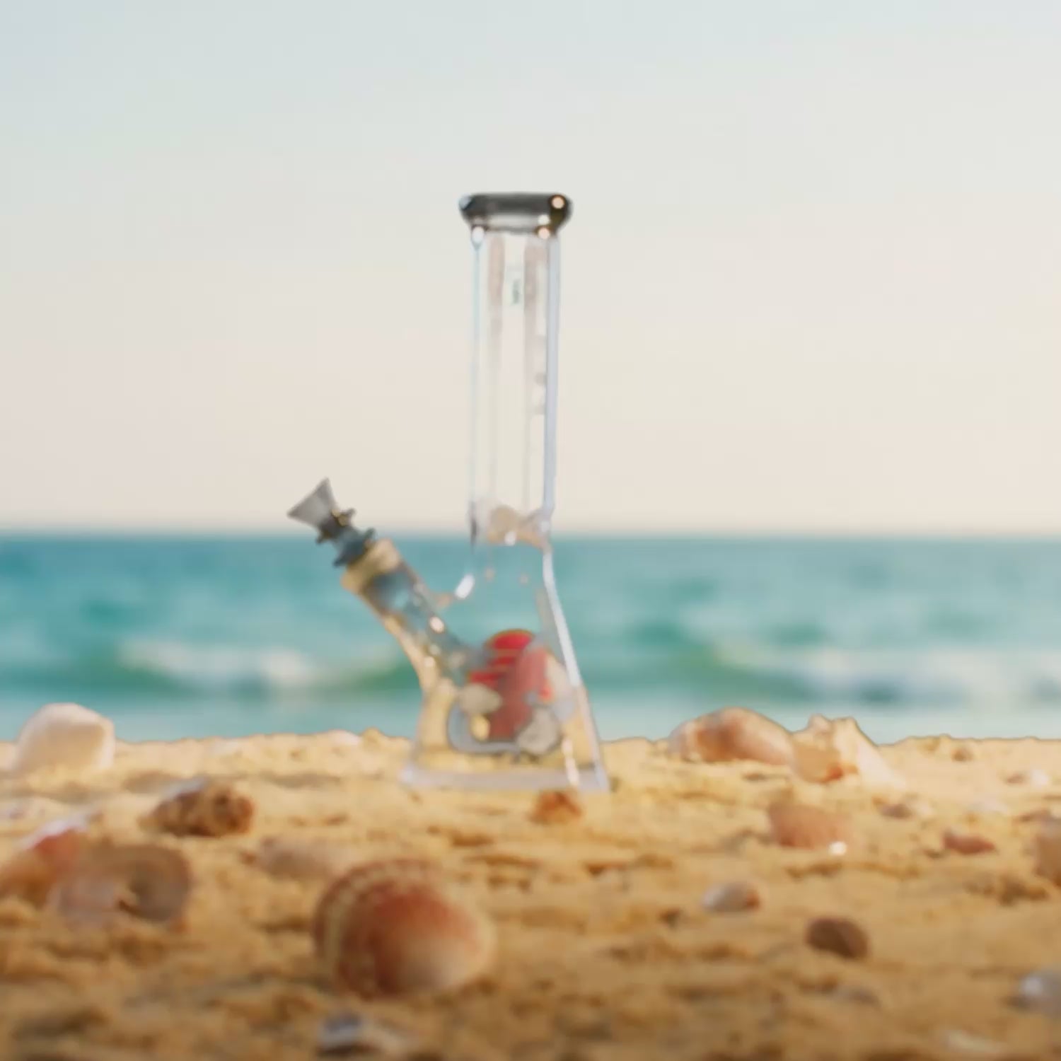 Smoke Cartel Cabana Cannabis Co. Surf Board Water Pipe Teal - 10in