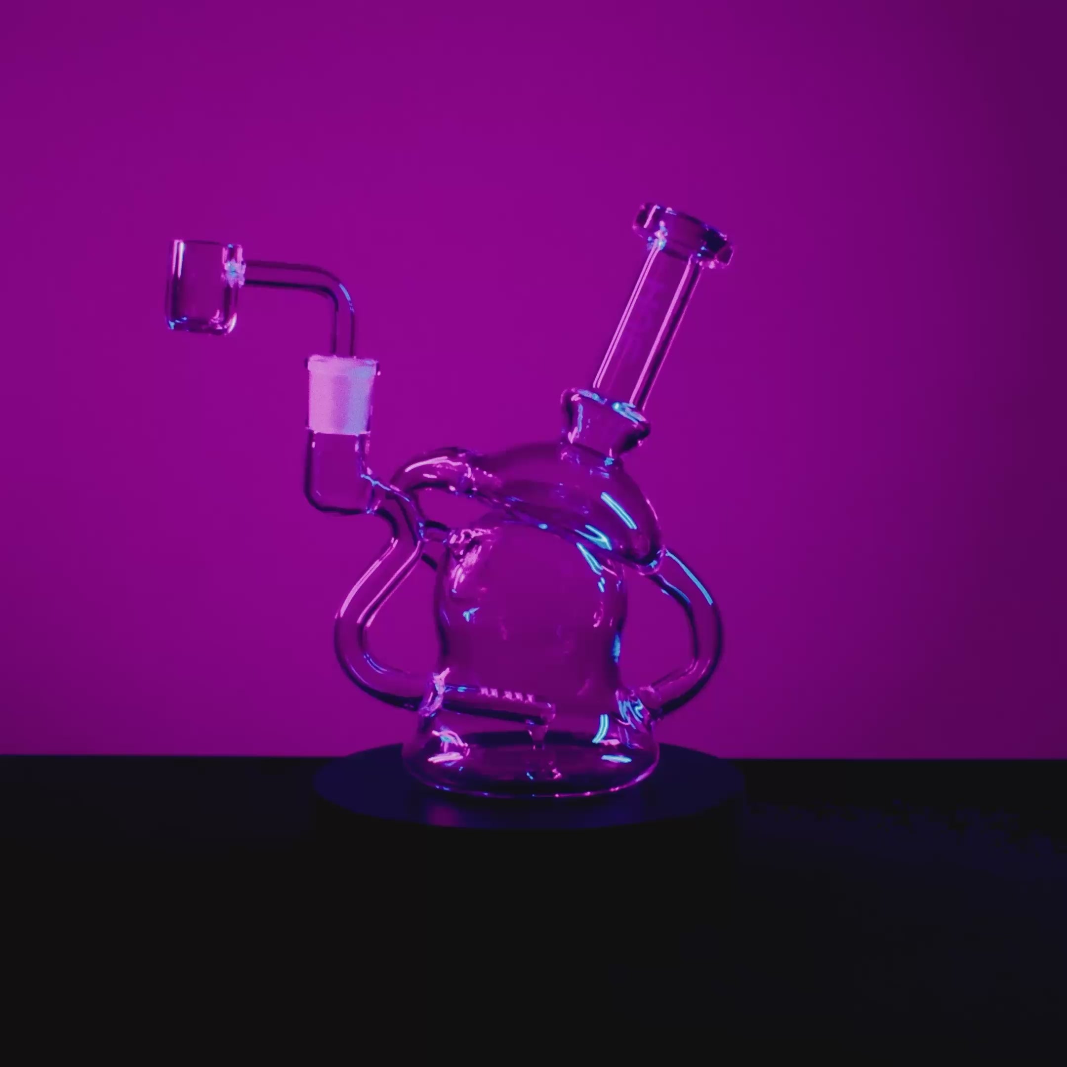 Hue - Mushroom Dab Rig Clear - 6.8"