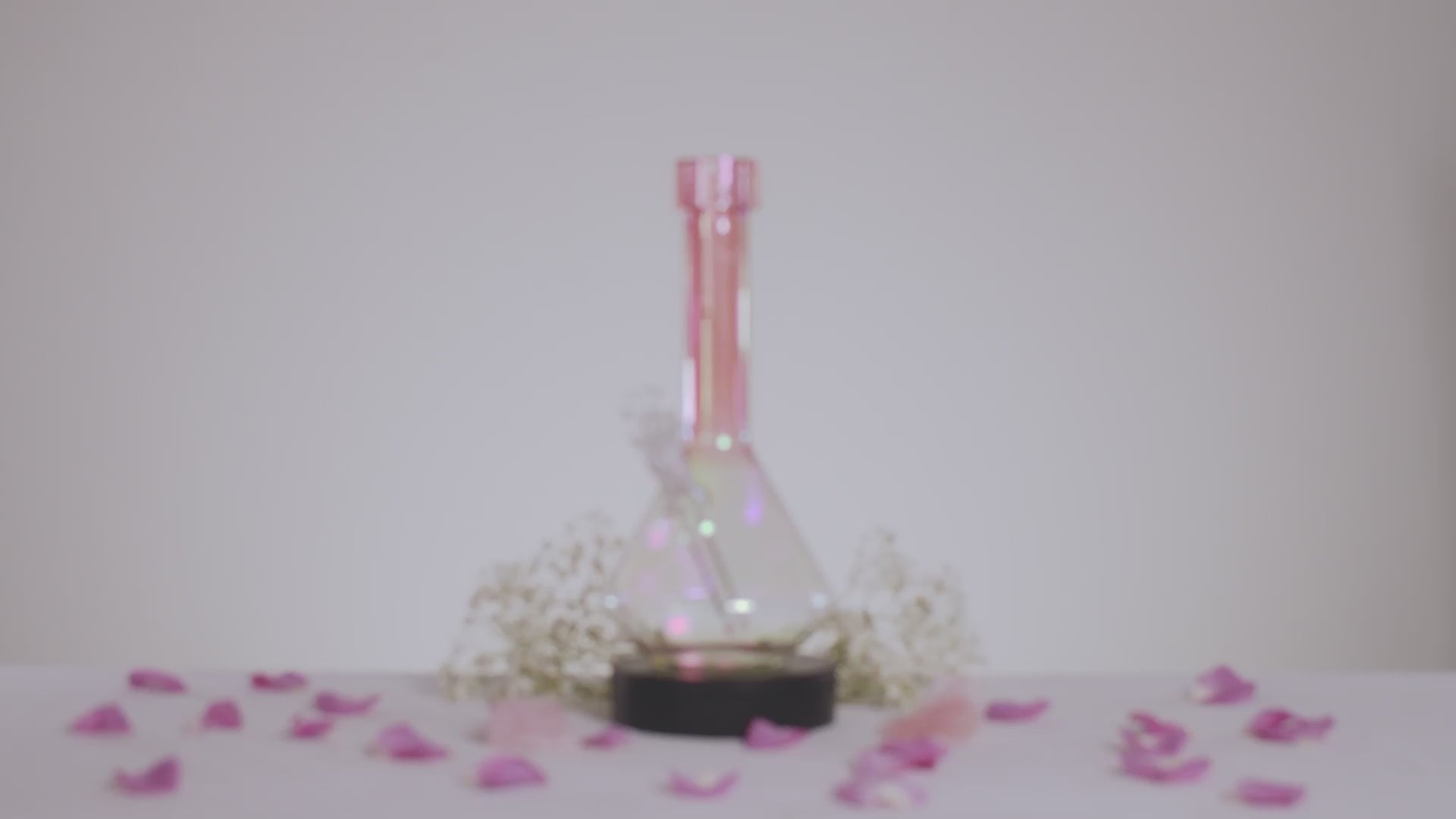 Load video: Queen of Bud Rose Quartz Dual Use Bong - 12 in.