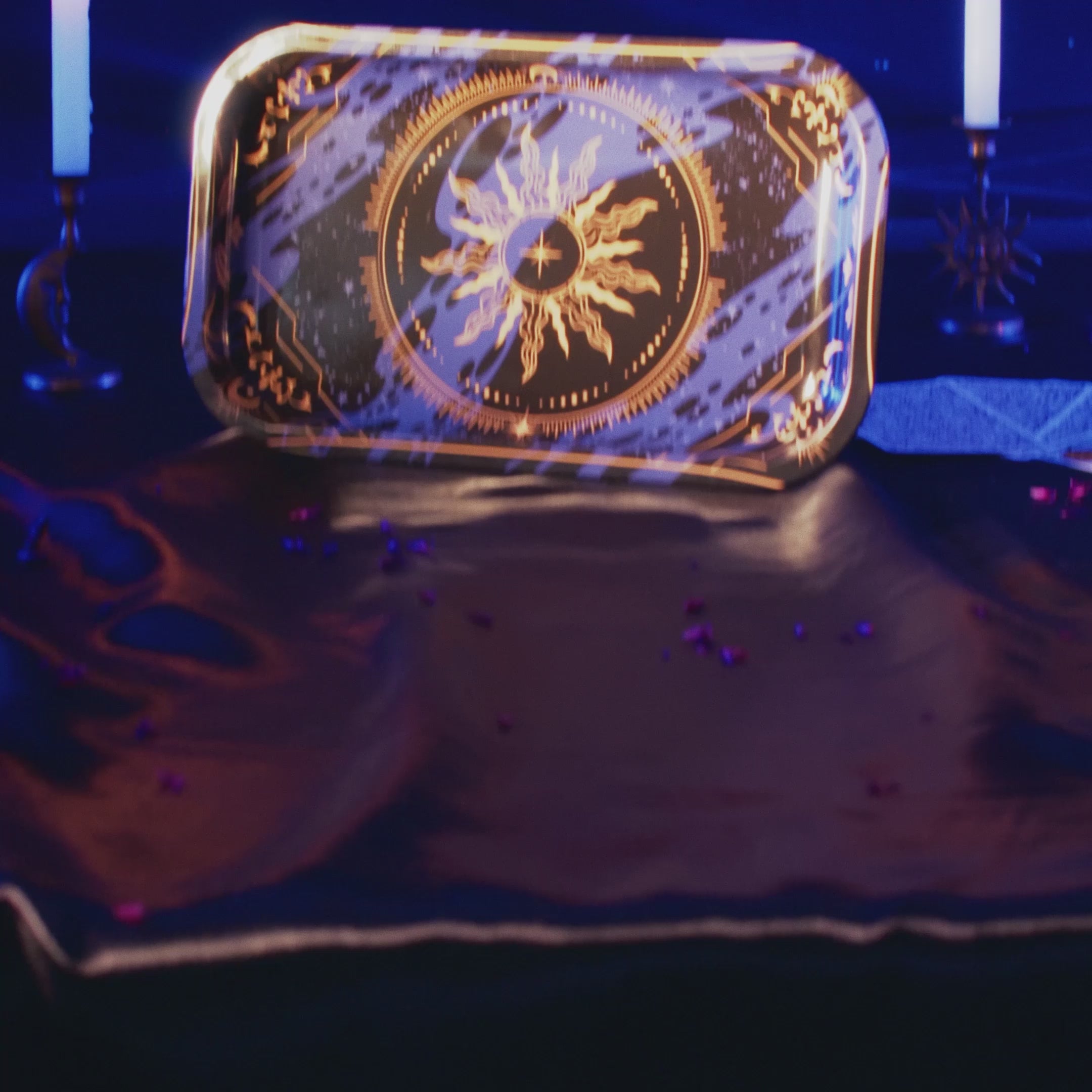 Load video: Famous Design -  Astral Power Rolling Tray Medium
