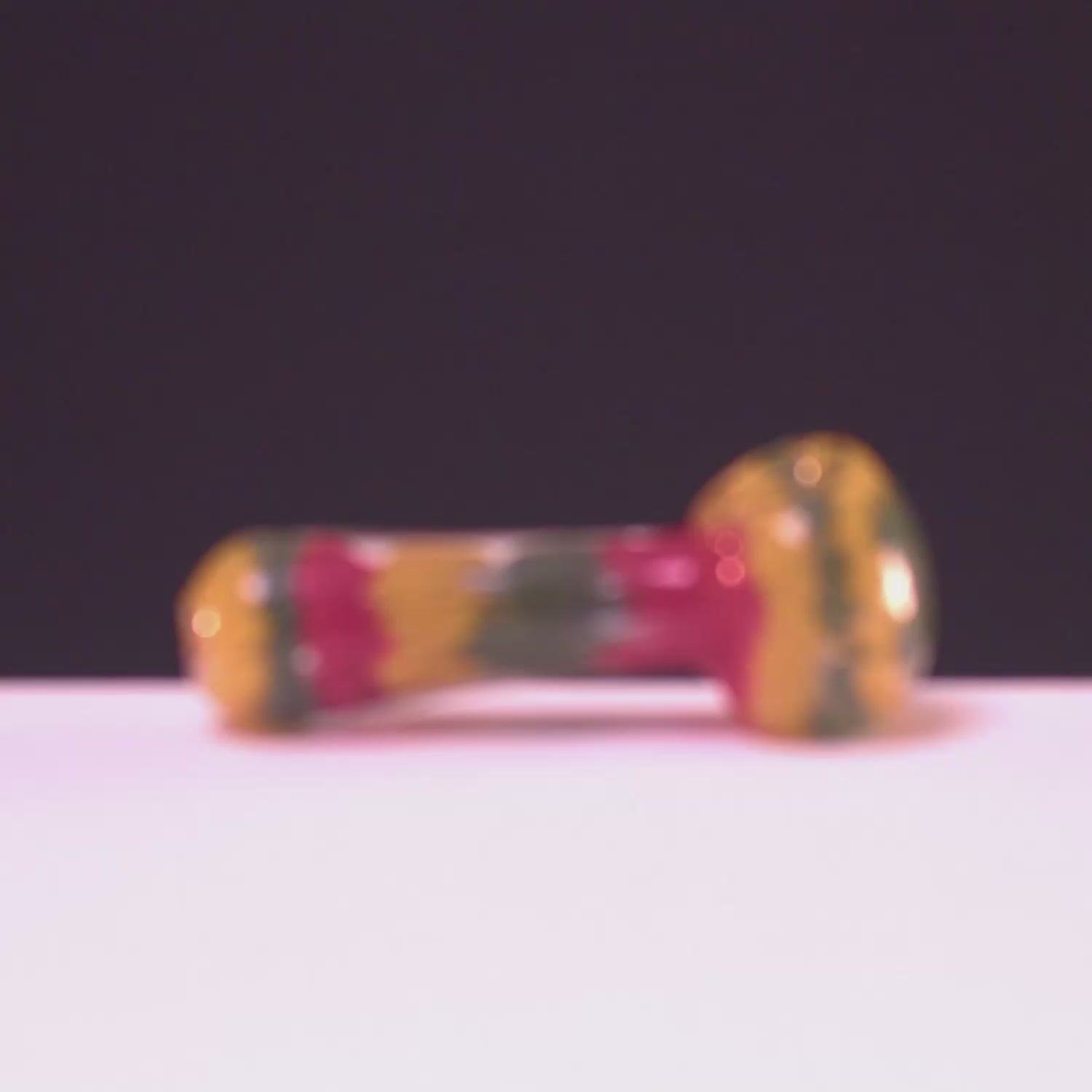 Smoke Cartel Fancy Multi-Color Striped Glass Spoon Pipe - 5 in.
