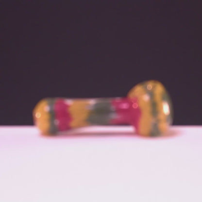 Smoke Cartel Fancy Multi-Color Striped Glass Spoon Pipe - 5 in.