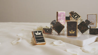 Queen of Bud Blue Topaz Mosaic Zippo