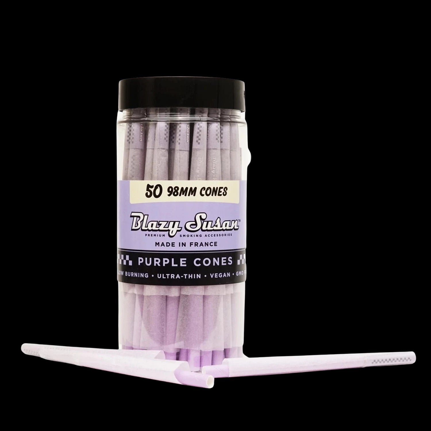 Blazy Susan Purple 98mm Pre Rolled Cones - 50 Count
