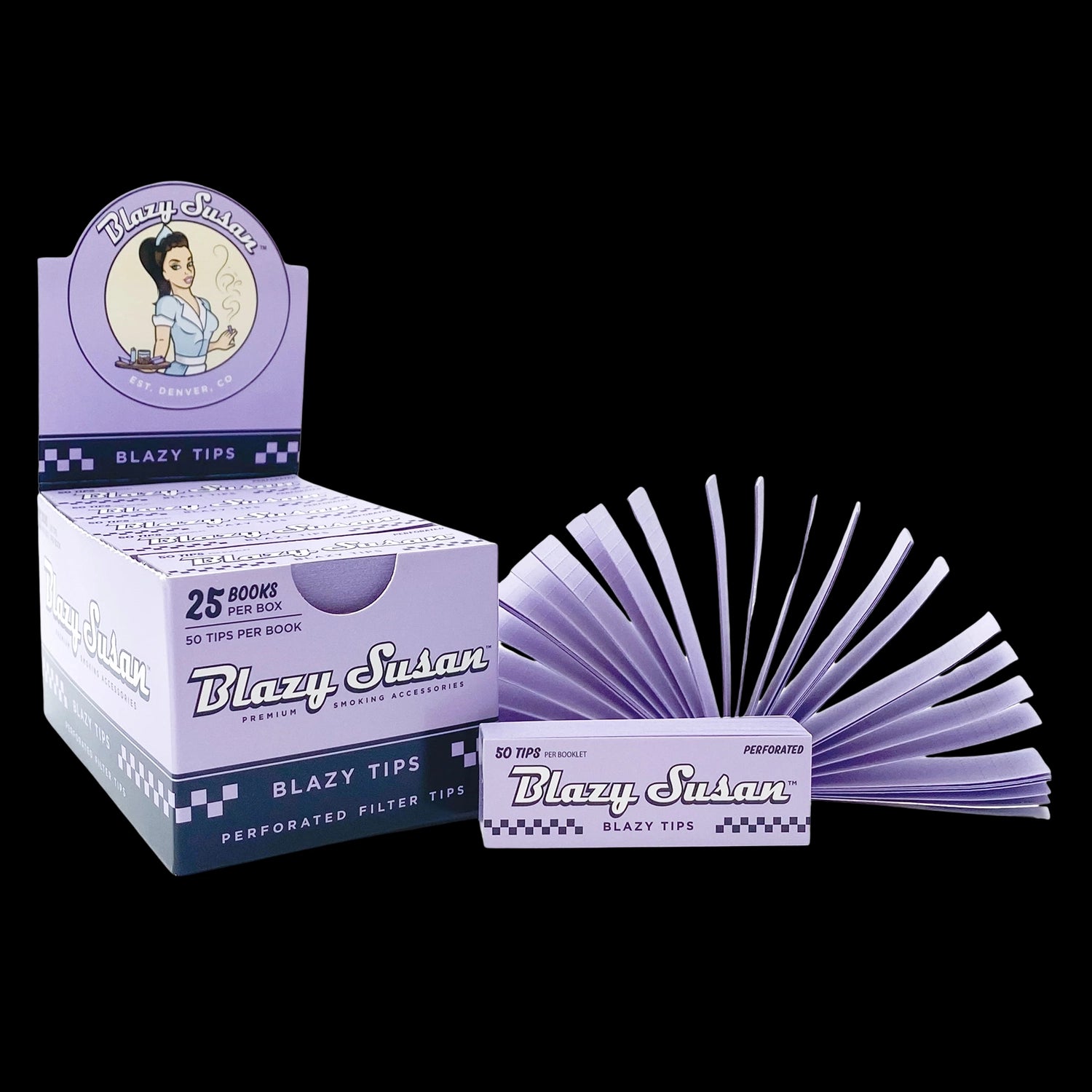 Blazy Susan Purple Blazy Filter Tips - Display Box