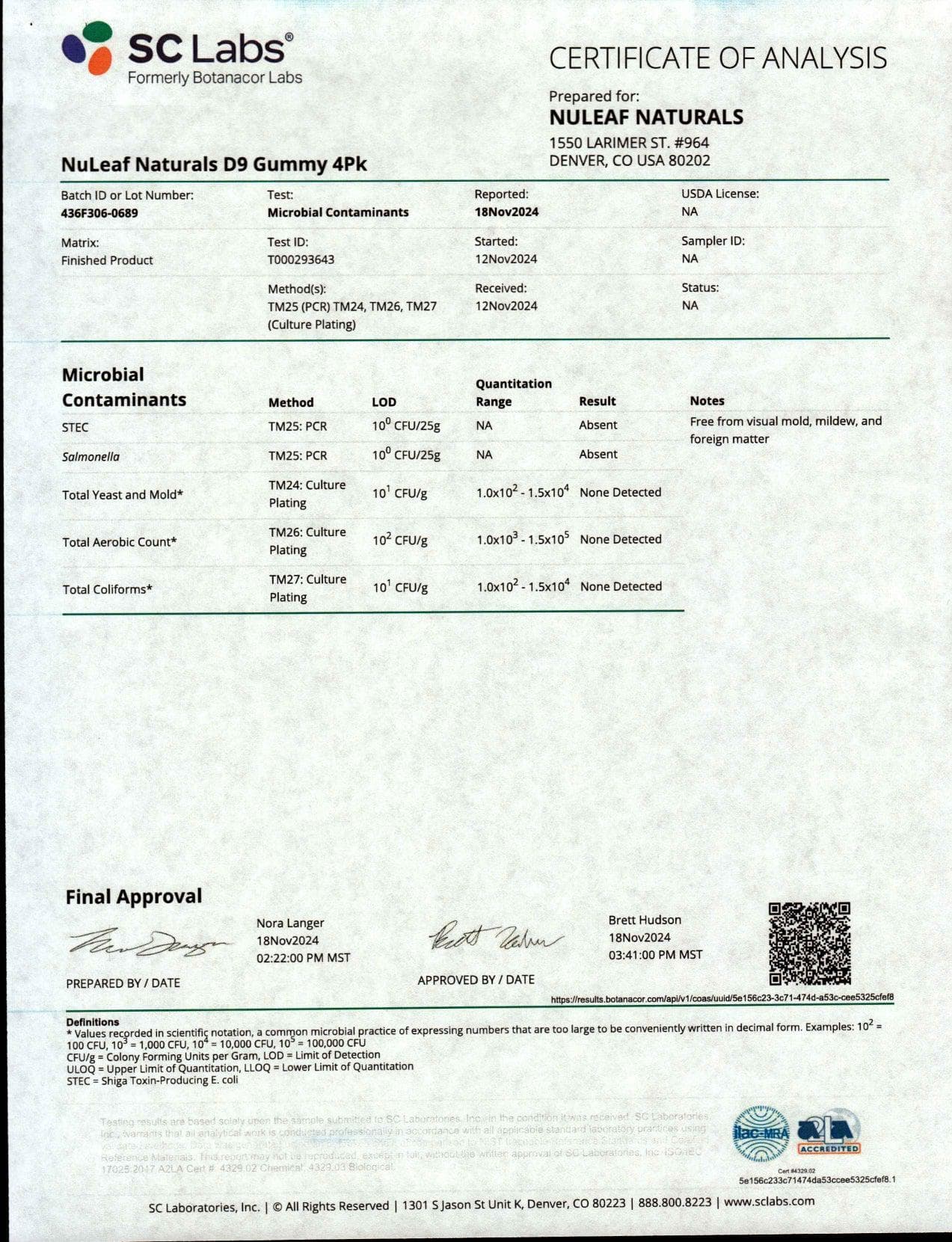 NuLeaf Naturals THC: 4ct Mylar