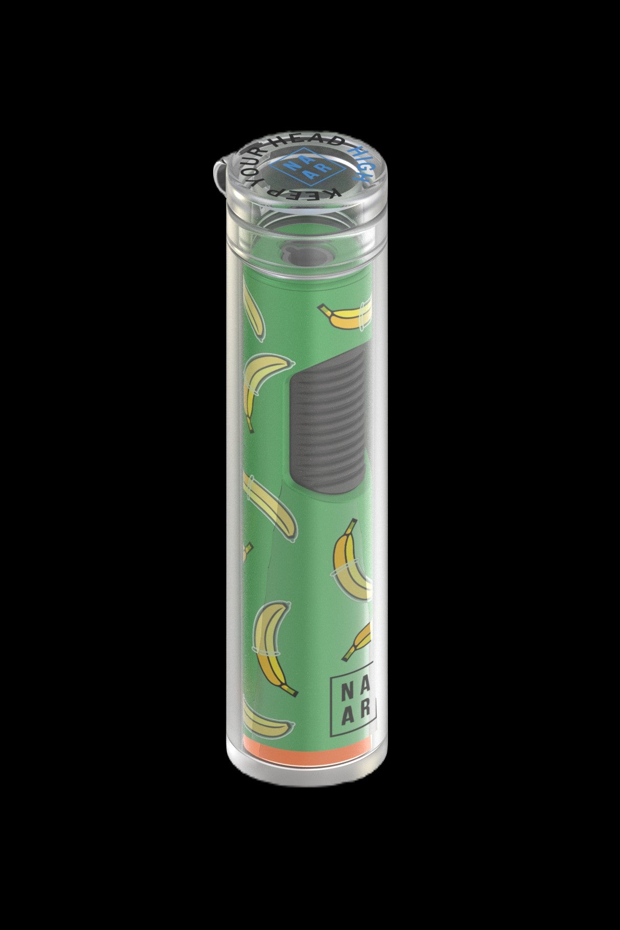 Close-up of the NAAR Jet Lighter, showing its sleek, metallic finish in a studio lighting setup.