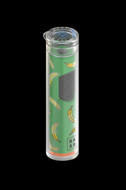 Close-up of the NAAR Jet Lighter, showing its sleek, metallic finish in a studio lighting setup.