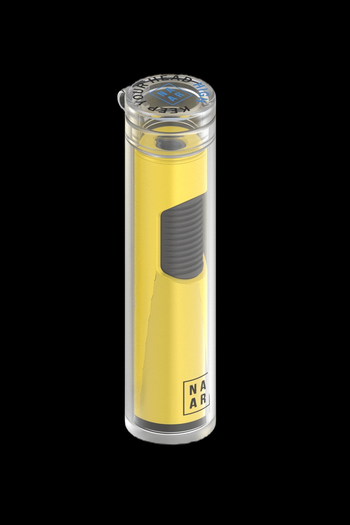 Clear acrylic container filled with yellow cannabis oil, branded “KEEP” and “NAAR.”