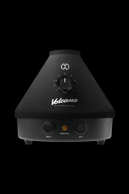 Storz & Bickel Volcano Classic cannabis vaporizer in black, with temperature dial and control buttons.