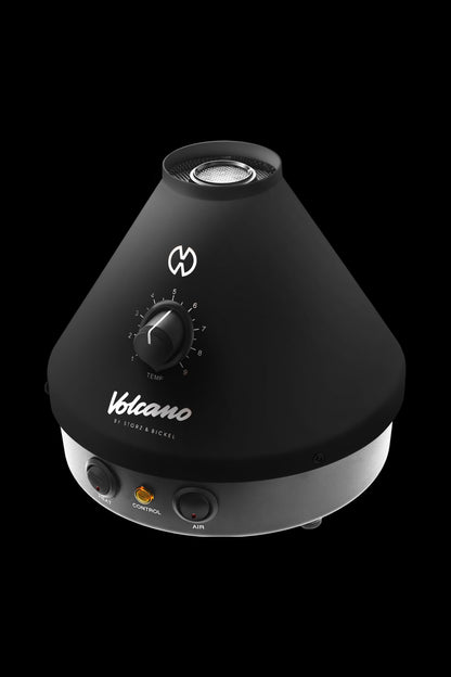 Black Storz & Bickel Volcano Classic cannabis vaporizer with temperature control dial.