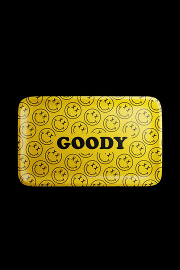 Large - Goody Glass Yellow Pattern Face Rolling Tray
