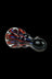 G-Spot Glass Spoon Pipe - Color Stripes on Black Glass with Clear Marbles