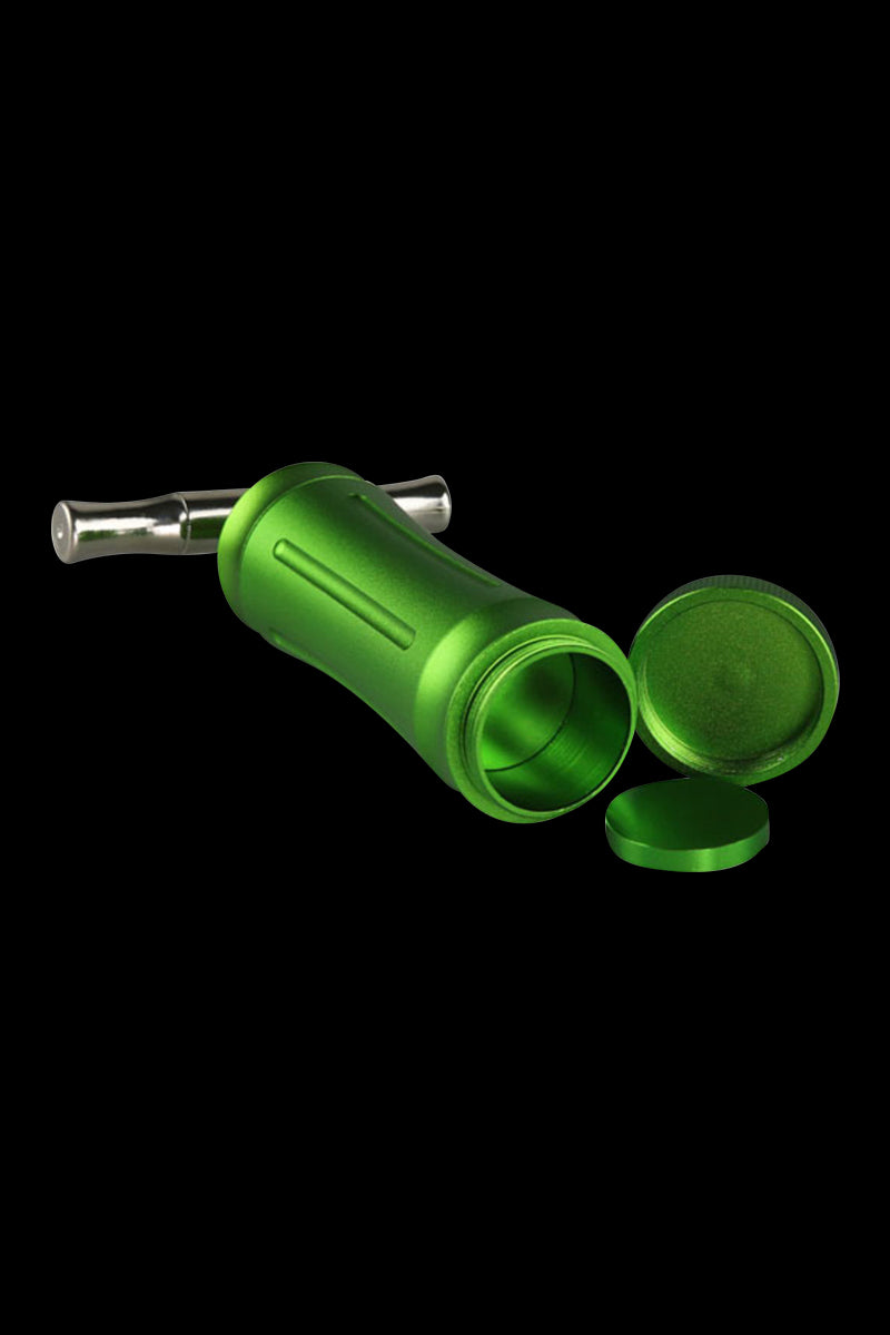 A close-up shows the Pulsar T-Style Pollen Press from a slightly angled overhead view, with its circular pressing plate detached.