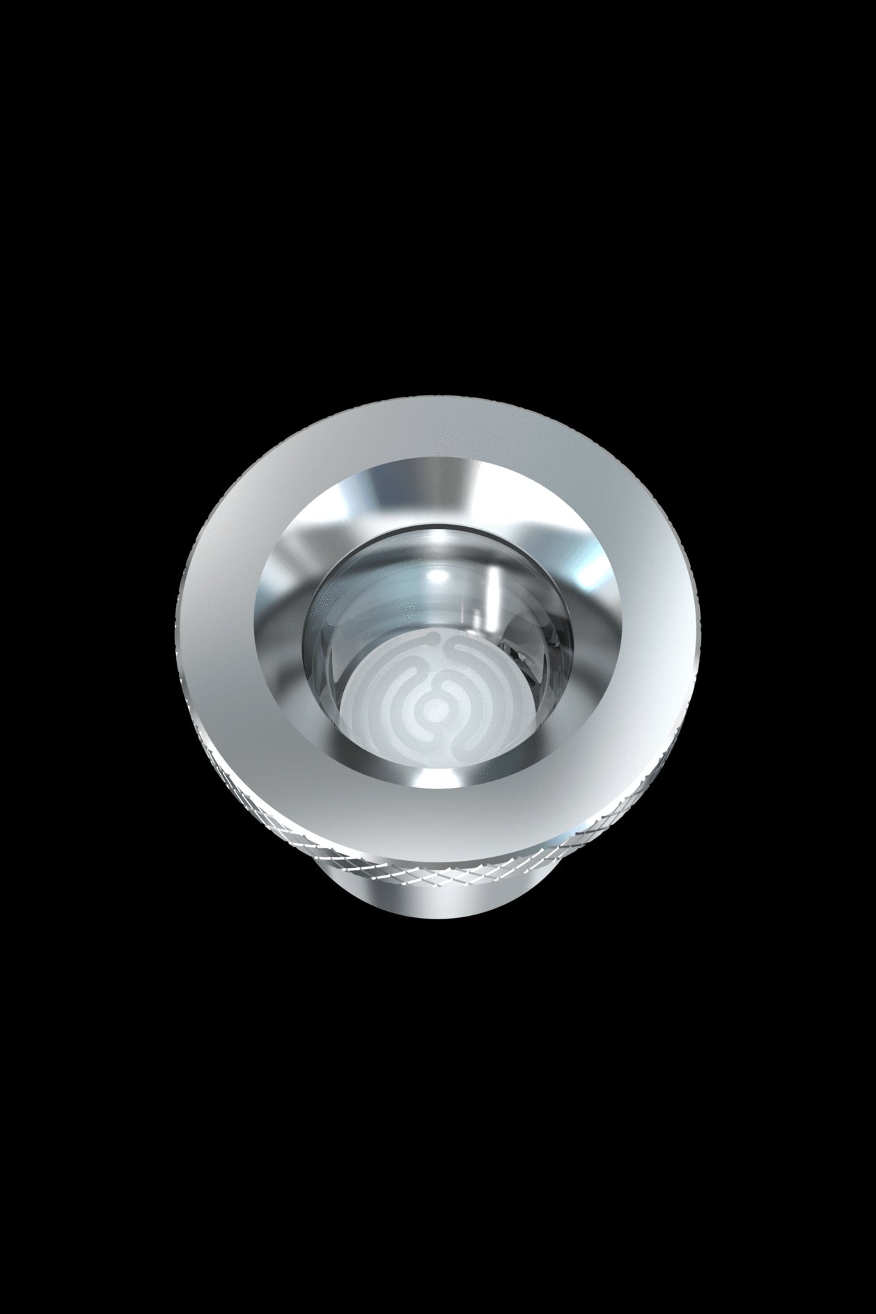 Silver cannabis oil atomizer close-up.