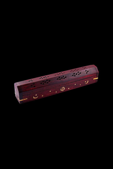 12 Inch Celestial Coffin Incense Burner - Red