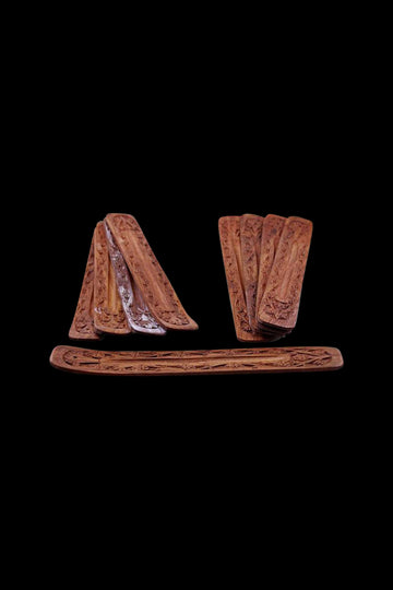 Carved Wood Boat Incense Burner - 12 Pack