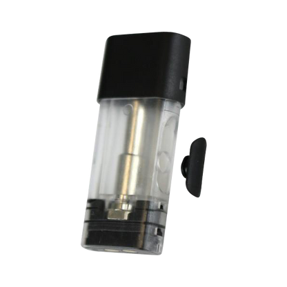 Close-up side view of the Kandy Pens RUBI 1ml Pod, revealing its clear plastic construction and internal liquid level.