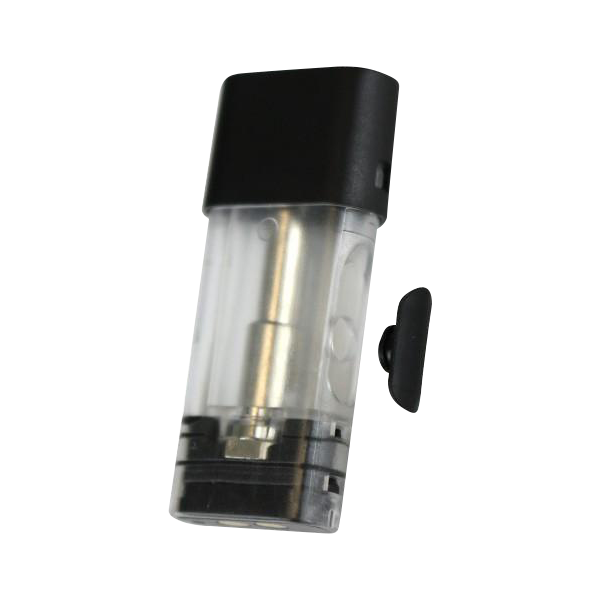 Close-up side view of the Kandy Pens RUBI 1ml Pod, revealing its clear plastic construction and internal liquid level.