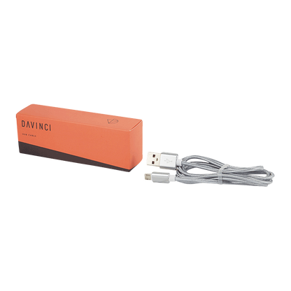 A close-up shot of the DaVinci MIQRO USB Cable, showing the connector end angled towards the viewer against a plain white background.