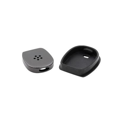 Close-up view of the DaVinci MIQRO Flat Mouthpiece, a dark, curved piece angled against a neutral background.