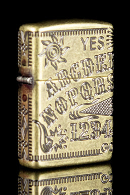 Zippo Antique Brass Armor Ouija Board Lighter