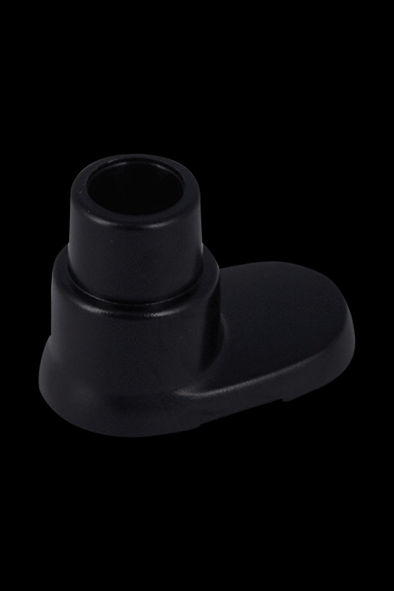 A close-up of the Vapium LITE Glass Adapter, displaying its dark, rounded form against a plain white background.