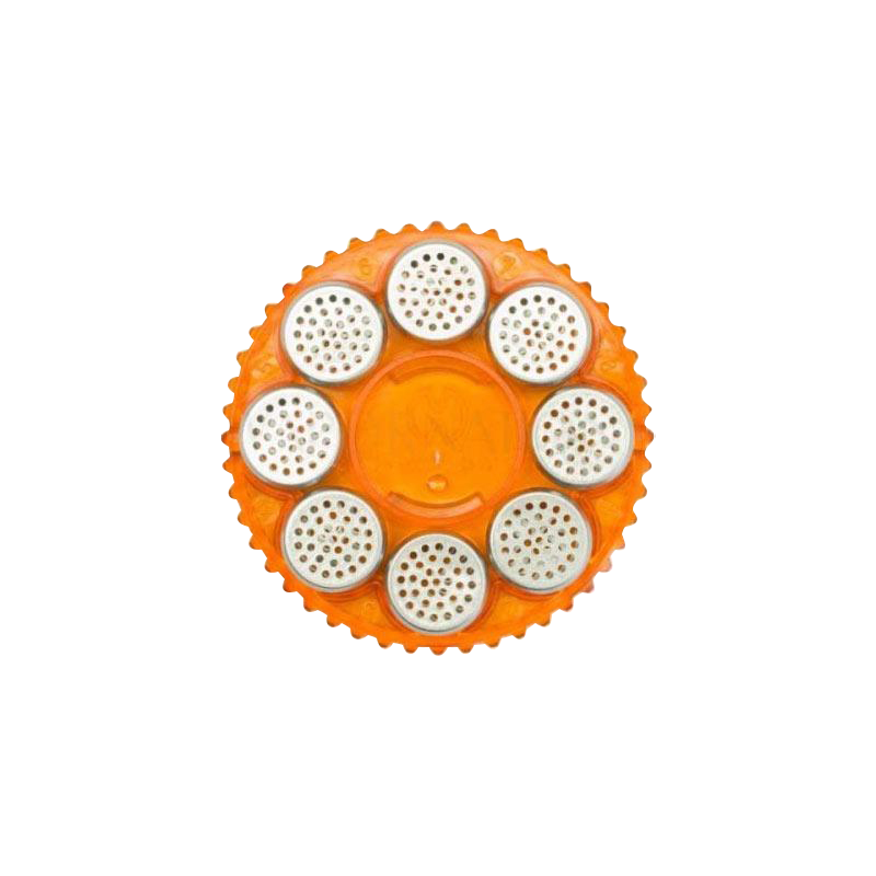 Front view of the Storz & Bickel Magazine with 8 dosing capsules, showcasing its circular design and capsule arrangement.