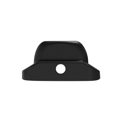 A top-down view of the PAX Half Pack Oven Lid, showcasing its sleek, black design against a plain white backdrop.