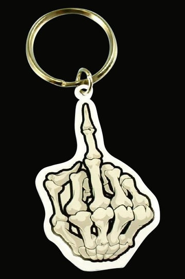 Boney Finger Metal Keychain