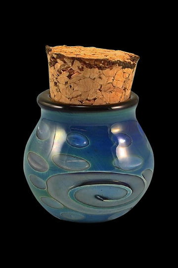 Iridescent Swirls Nug Jar with Cork