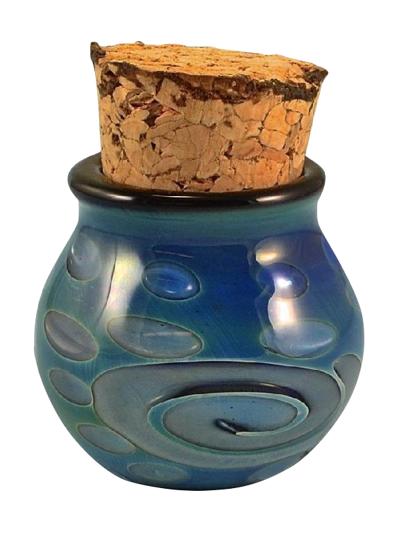 Iridescent Swirls Nug Jar with Cork Smoke Cartel