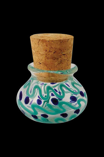 Multicolored Glass Jar with Squiggles and Dots