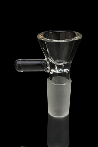Clear glass bowl for smoking cannabis.