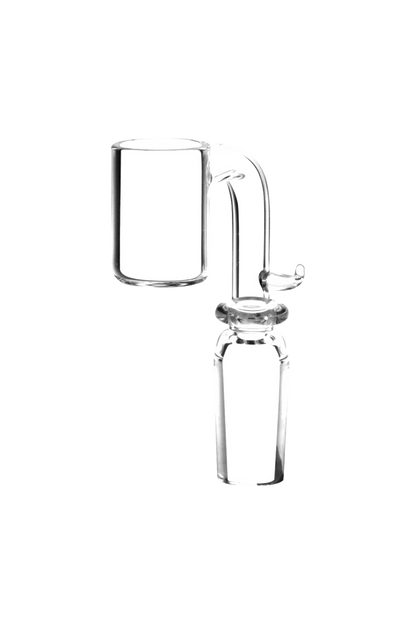 Front view of the Quartz Banger for 20mm E-Nail Coils, showing a clear, cylindrical quartz insert angled against a neutral background.