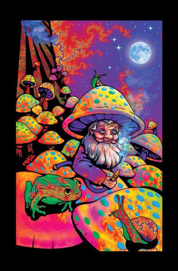 Mushroom Man Blacklight Poster