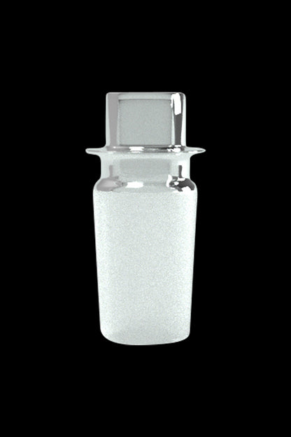 A front view of the G Pen Connect Glass Adapter, showing the clear glass piece against a black background.