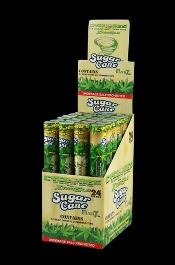 Cyclones Sugar Cane Hemp Cone with Wooden Tips - 24 Pack