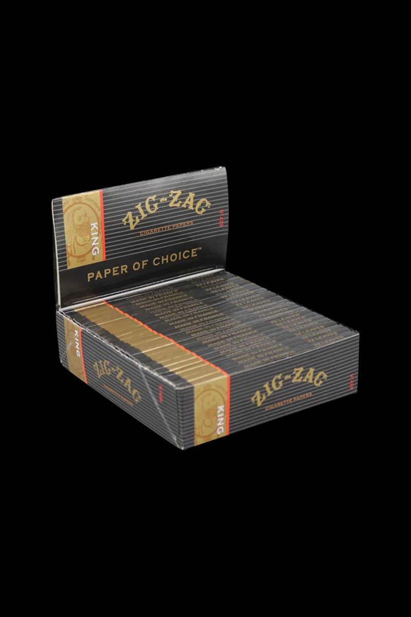 Front view of the Zig Zag King Size Rolling Papers - 24 Pack, showing a stack of paper booklets with the brand logo on a plain background.