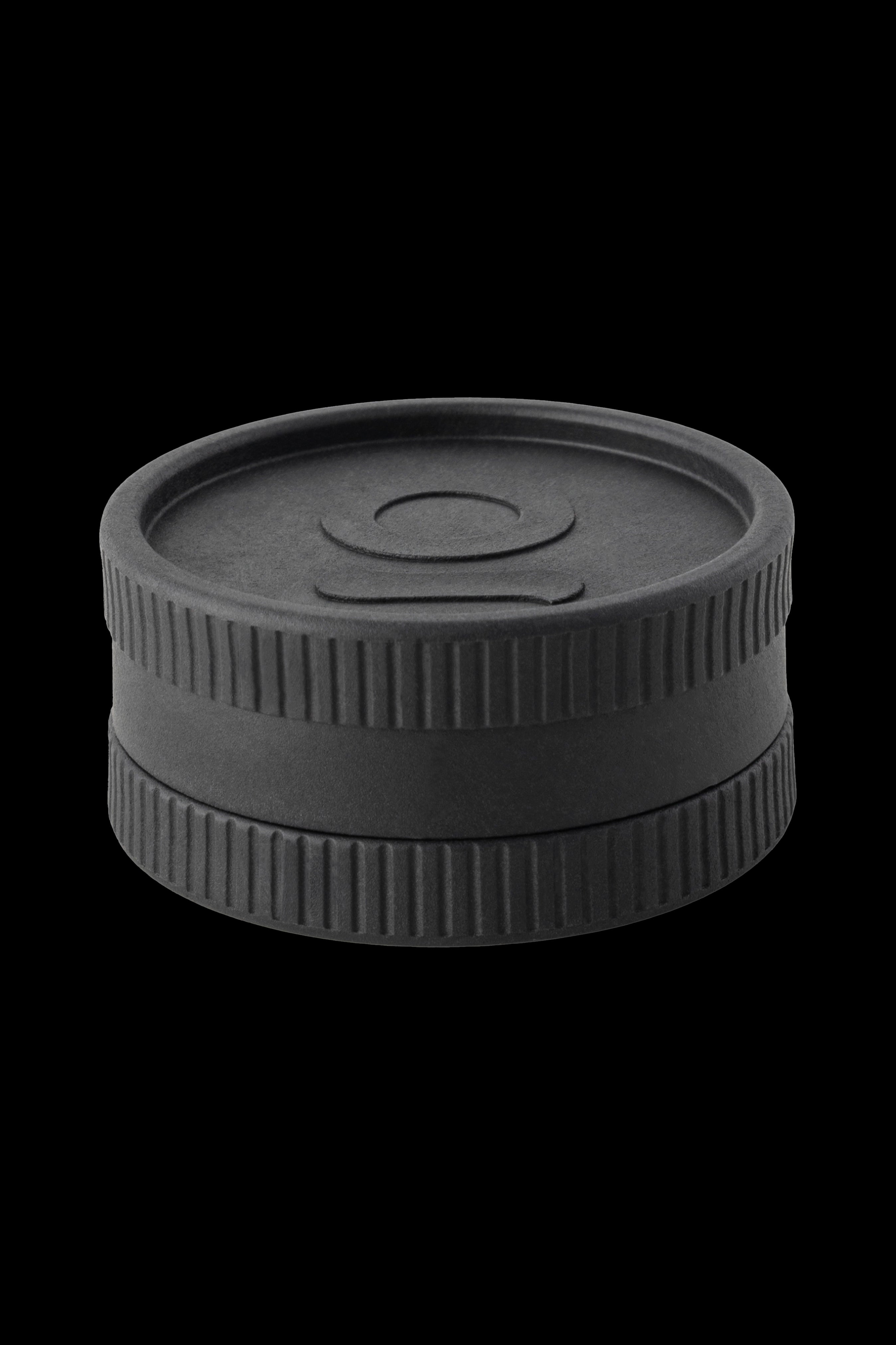 Black child-resistant jar lid for cannabis products.