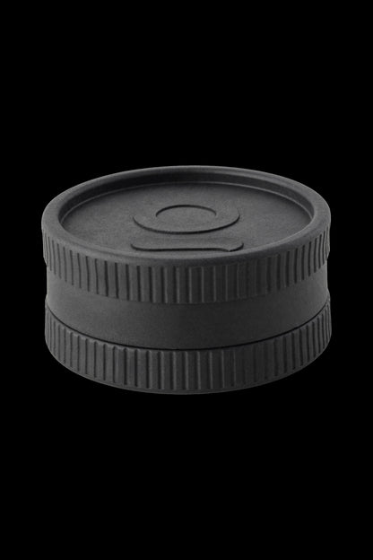 Black child-resistant jar lid for cannabis products.