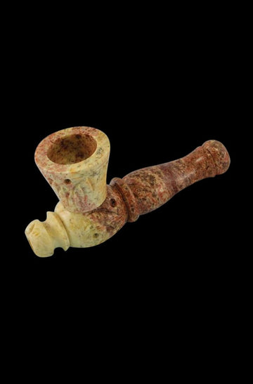 Small Carved Marble Stone Pipe