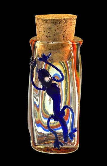 Lizard Swirl Hand Blown Pyrex Jar With Cork