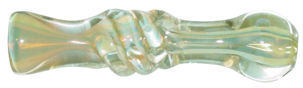 Front view of the Glassex Round Mouth Fumed Glass Chillum, showing a small, dark glass pipe with a rounded mouthpiece.